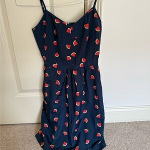 J. Crew Navy Dress with Small Watermelon Accent